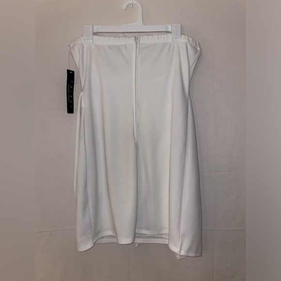 Trixxi White Asymmetrical Strapless Dress - Picture 3 of 7